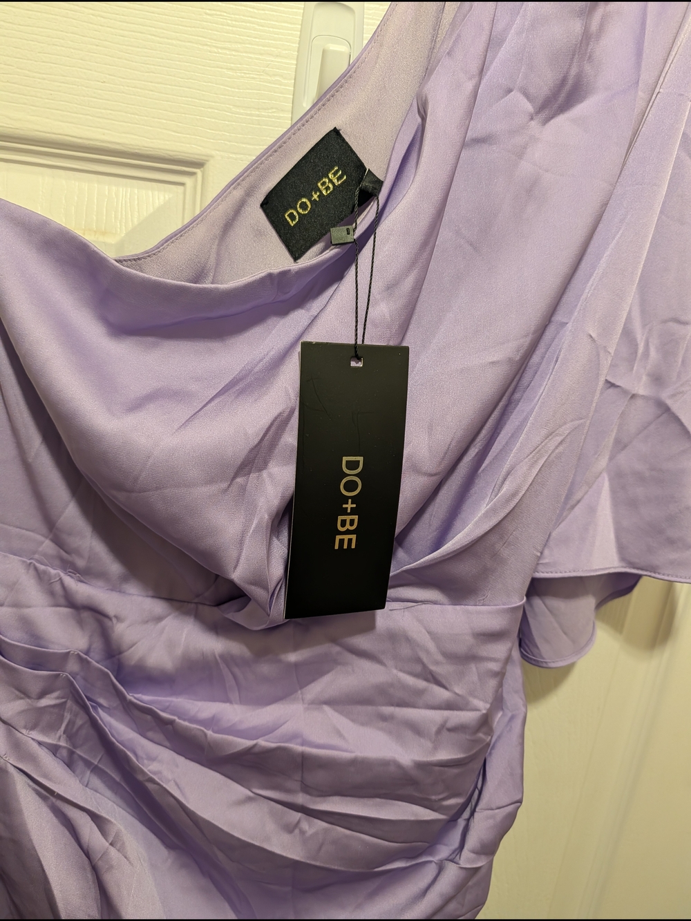 DO+BE Lavender One-Shoulder Draped Formal Dress - Picture 3 of 9